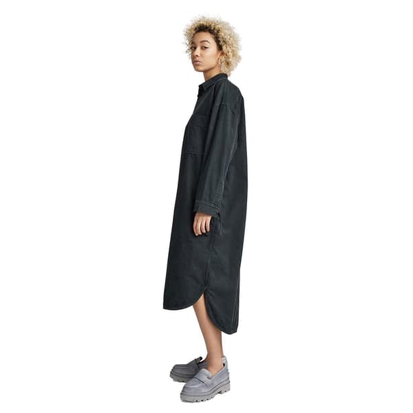 G-star Langærmet Kjole Long Shirt Sort M Kvinde
