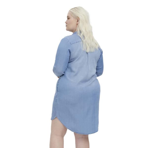 Vero Moda Curve Langærmet Kjole Sila Mix Blå 46 Kvinde