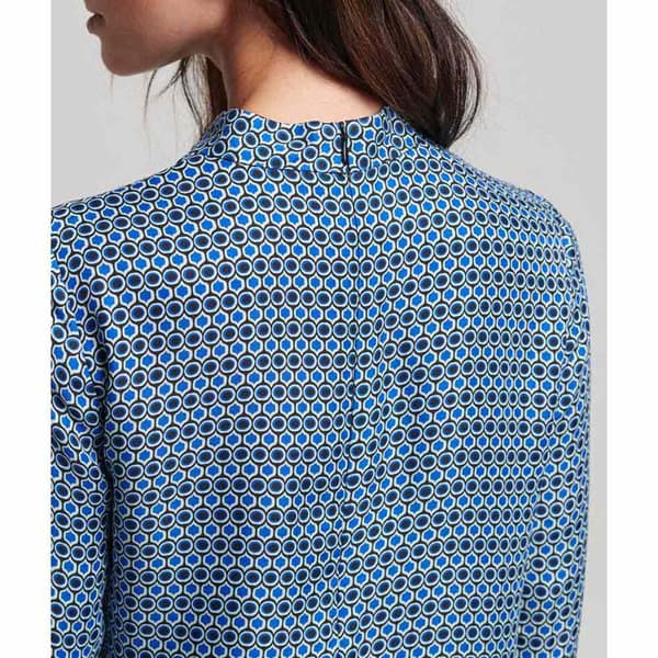 Superdry Klänning Studios Mock Neck Mini Blå 8 Kvinna
