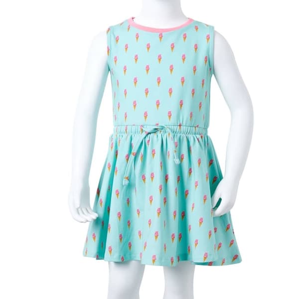 vidaXL Lasten mekko kiristysnyörillä vaalea minttu 92