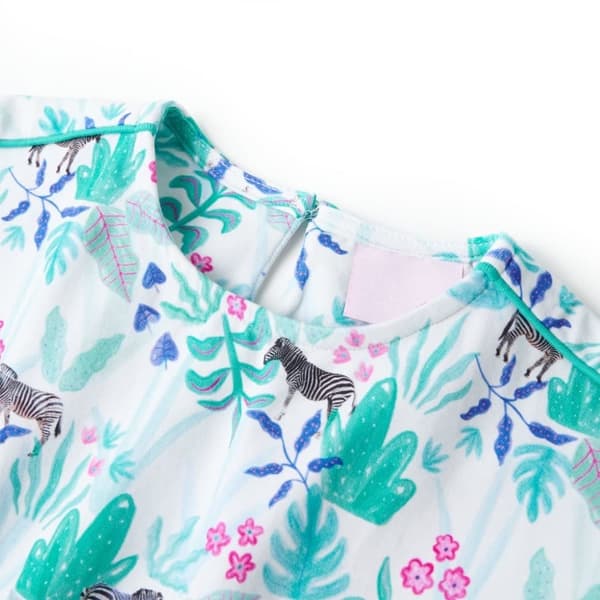 vidaXL Lasten Mekko ecru ja tumma minttu 128