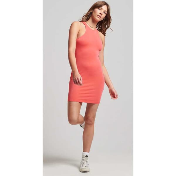 Superdry Kort Kjole Uden ærmer Studios Jersey Racer Rosa S Kvinde