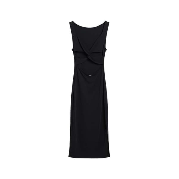 Superdry Ærmeløs Midikjole Twist Back Sort S Kvinde