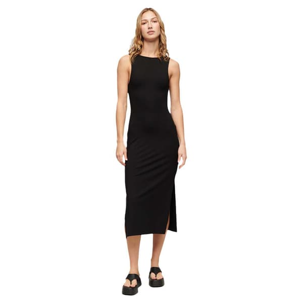 Superdry Ærmeløs Midikjole Twist Back Sort S Kvinde