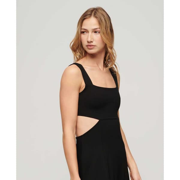 Superdry Ærmeløs Midikjole Cutout Sort M Kvinde