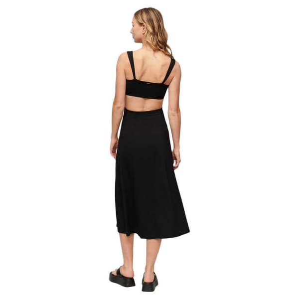 Superdry Ærmeløs Midikjole Cutout Sort M Kvinde