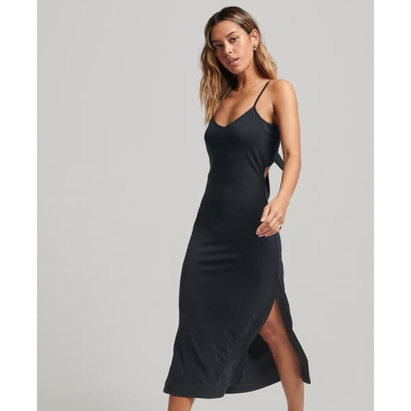 Superdry Ärmlös Lång Klänning Studios Jersey Open Back Svart XL Kvinna