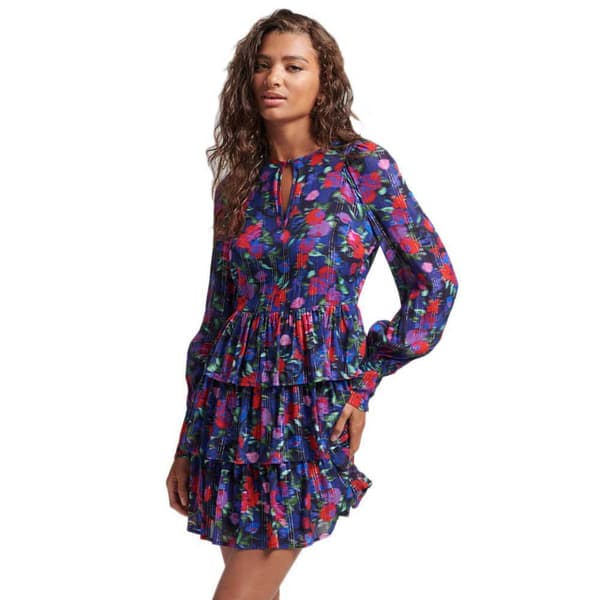 Superdry Klänning Studios Statement Blå XS Kvinna