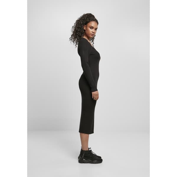 Urban Classics Lang Kjole Stor Knit Sort 5XL Kvinde