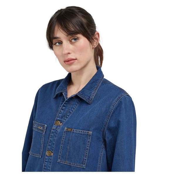 Lee Langærmet Midikjole Unionall Dress Blå M Kvinde