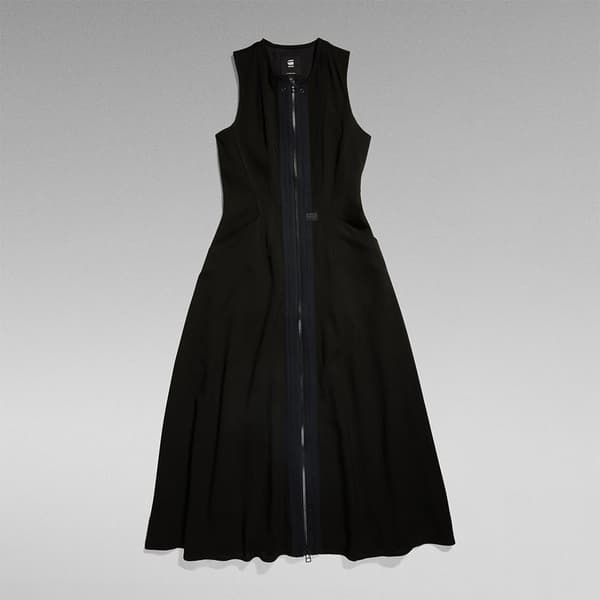 G-star Ärmlös Lång Klänning Corset Flare Svart 2XS Kvinna