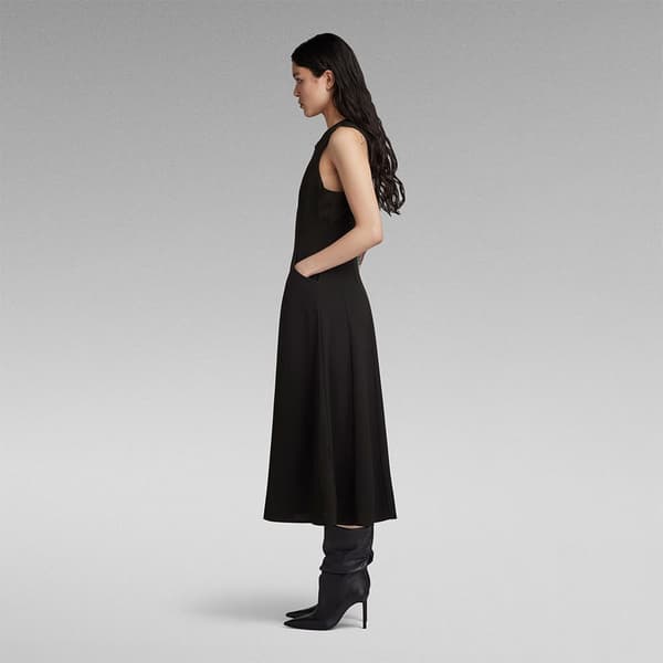 G-star Ärmlös Lång Klänning Corset Flare Svart 2XS Kvinna