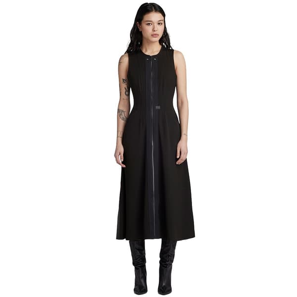 G-star Ärmlös Lång Klänning Corset Flare Svart 2XS Kvinna