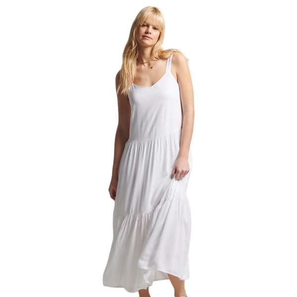 Superdry Klänning Studios Woven Maxi Vit M Kvinna