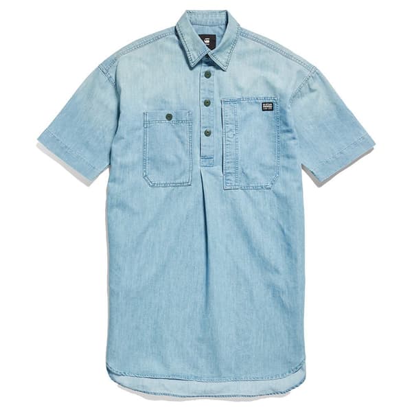 G-star Långärmad Klänning Denim Blå XL Kvinna