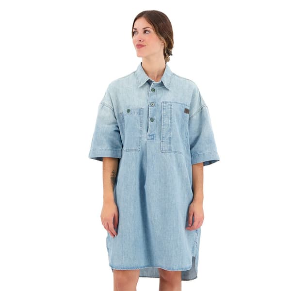 G-star Långärmad Klänning Denim Blå XL Kvinna