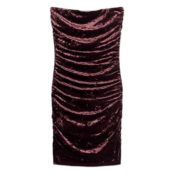 Superdry Ärmlös Kort Klänning Velvet Bandeau Brun XS Kvinna
