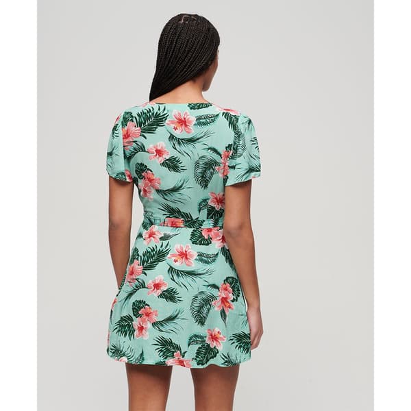 Superdry Kortärmad Kort Klänning Printed Wrap Flerfärgad S Kvinna