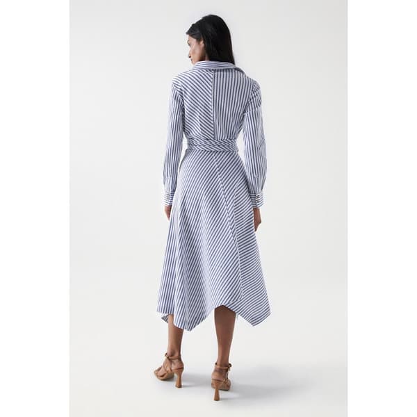 Salsa Jeans Kjole Striped Asymmetric Midi Flerfarvet XS Kvinde