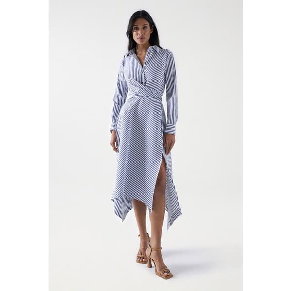 Salsa Jeans Kjole Striped Asymmetric Midi Flerfarvet XS Kvinde