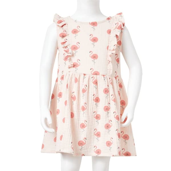 vidaXL Barnekjole med volanger myk rosa 140