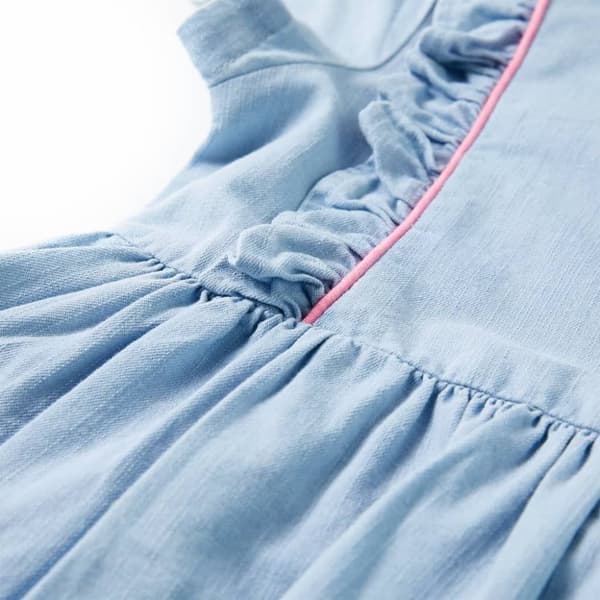 vidaXL Lasten mekko röyhelöillä pehmeä sininen 104
