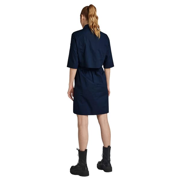 G-star Kortärmad Kort Klänning Open Back Blå XS Kvinna