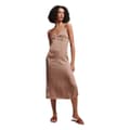 Miniatyrbild 1 av 5: Superdry Ärmlös Midiklänning Satin Cami Slip Brun 2XS Kvinna