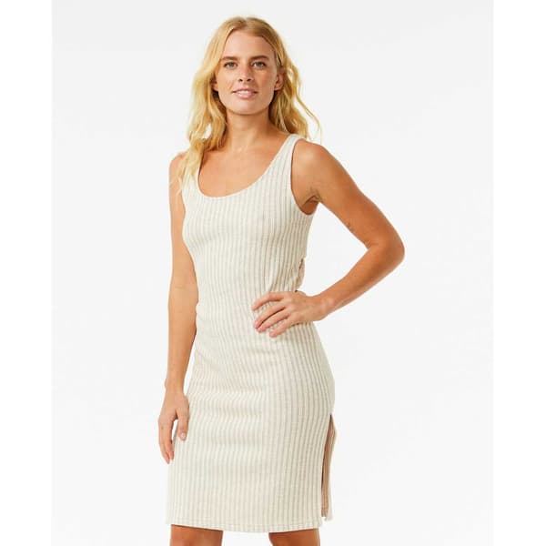 Rip Curl Kort Kjole Uden ærmer Sea Of Dreams Rib Beige M Kvinde