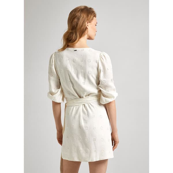 Pepe Jeans Langærmet Kort Kjole Dasha Beige S Kvinde