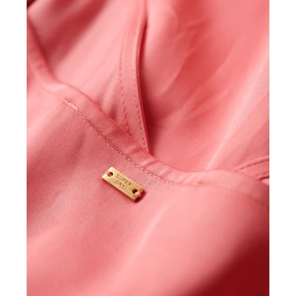 Superdry Ærmeløs Midikjole Satin Cami Slip Rosa S Kvinde