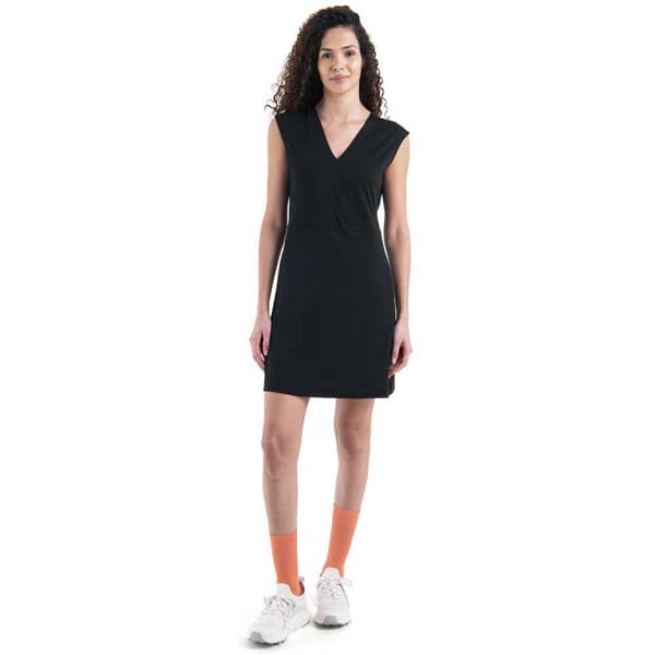 Icebreaker V-päällinen Mekko Merino 200 Granary Musta L Nainen