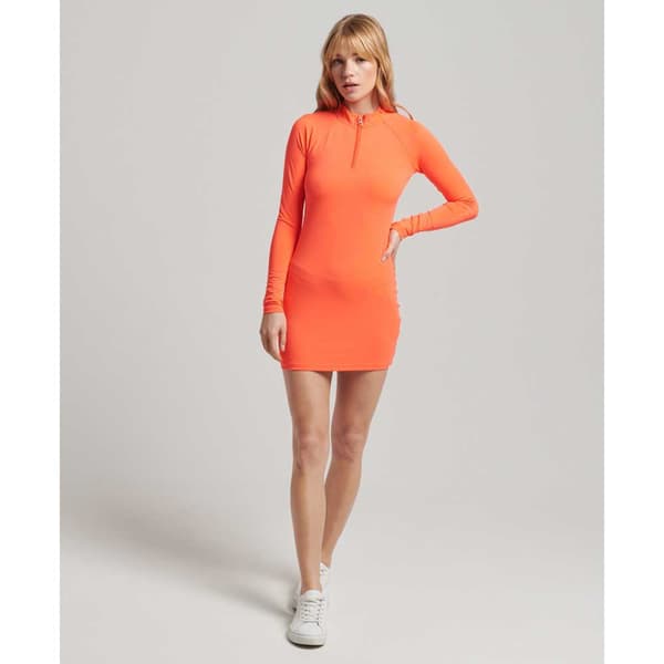 Superdry Kjole Code Sl Bodycon Orange XS Kvinde