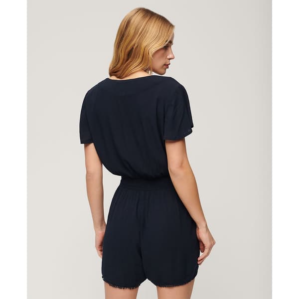 Superdry Beach Playsuit Kortärmad Kort Klänning Blå XS Kvinna