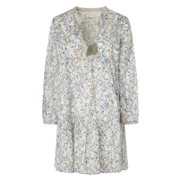 Pepe Jeans Maisie Langærmet Midi-kjole Beige XS Kvinde