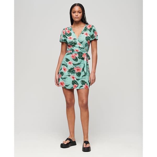 Superdry Printed Wrap Lyhythihainen Lyhyt Mekko Monivärinen L Nainen