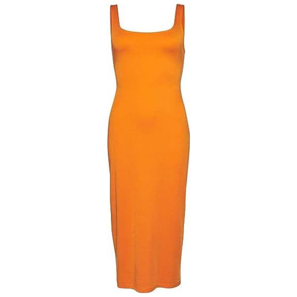 Superdry Square Neck Jersey ærmeløs Midikjole Orange S Kvinde