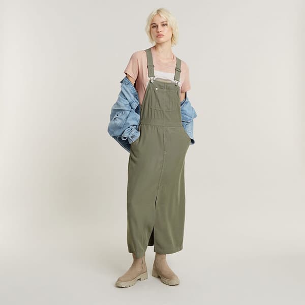 G-star Dungaree ærmeløs Kjole Grøn S Kvinde