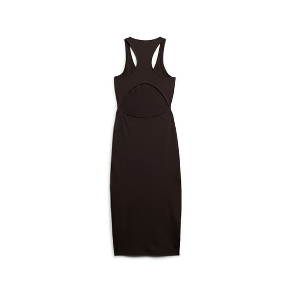 Superdry Scoop Neck Jersey Midi Klänning Brun S Kvinna