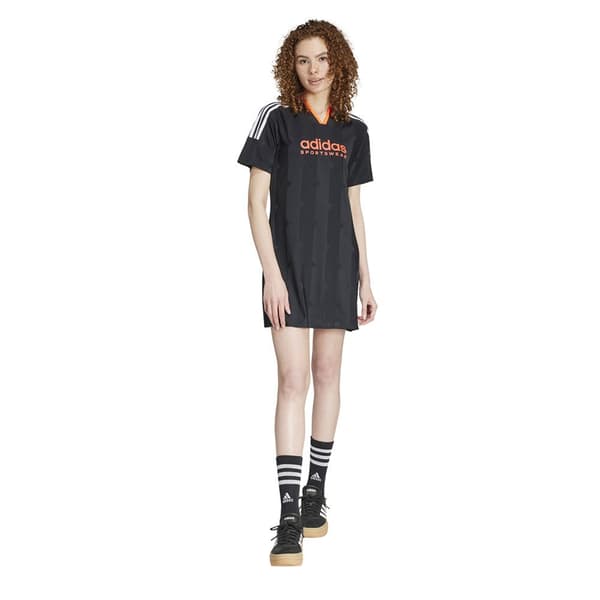 Adidas Tiro Cut 3 Stripes Jacquard Tee Kjole Sort M Kvinde