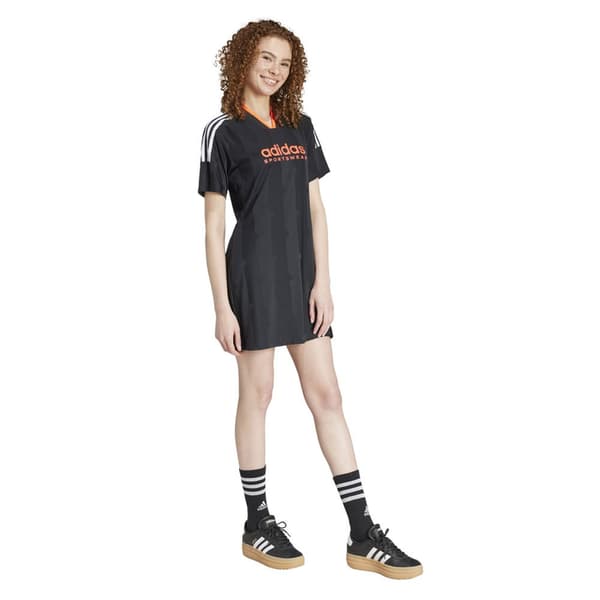 Adidas Tiro Cut 3 Stripes Jacquard Tee Kjole Sort M Kvinde