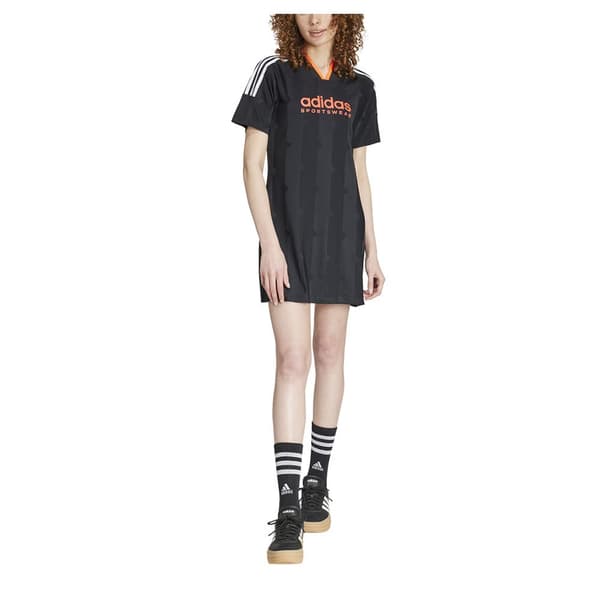 Adidas Tiro Cut 3 Stripes Jacquard Tee Kjole Sort M Kvinde