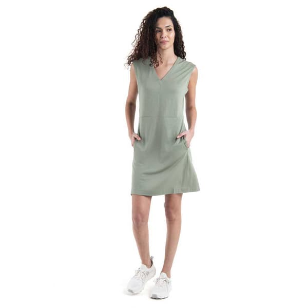Icebreaker Merino 200 Granary V Neck Mekko Vihreä S Nainen