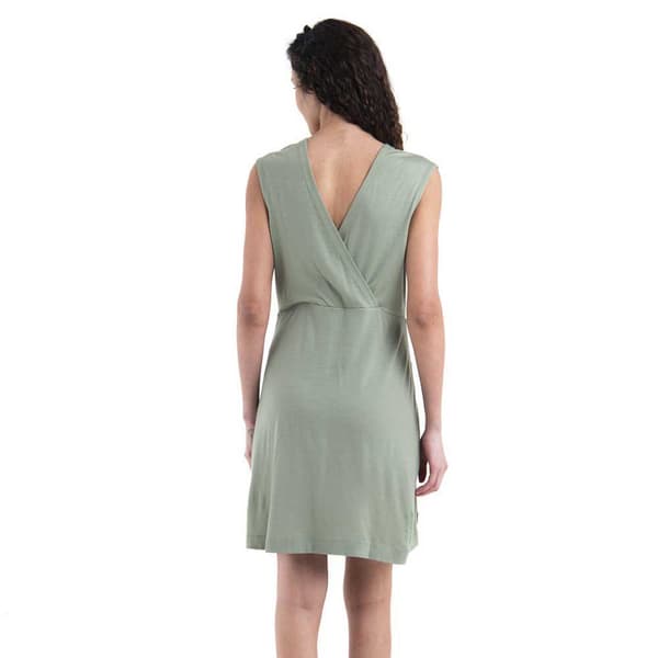 Icebreaker Merino 200 Granary V Neck Mekko Vihreä S Nainen