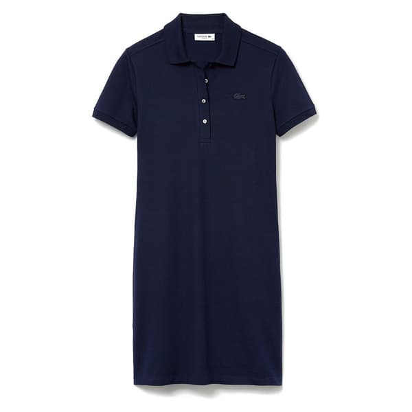 Lacoste Stretch Cotton Pique Lyhyt Mekko Sininen 36 Nainen