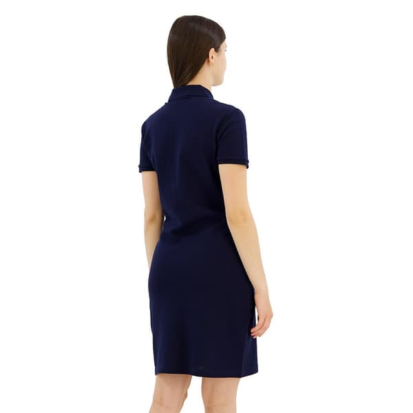 Lacoste Stretch Cotton Pique Lyhyt Mekko Sininen 36 Nainen