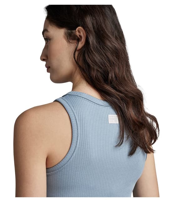 G-star D23368-c534 Slim Fit ärmlös Kort Klänning Blå S Kvinna