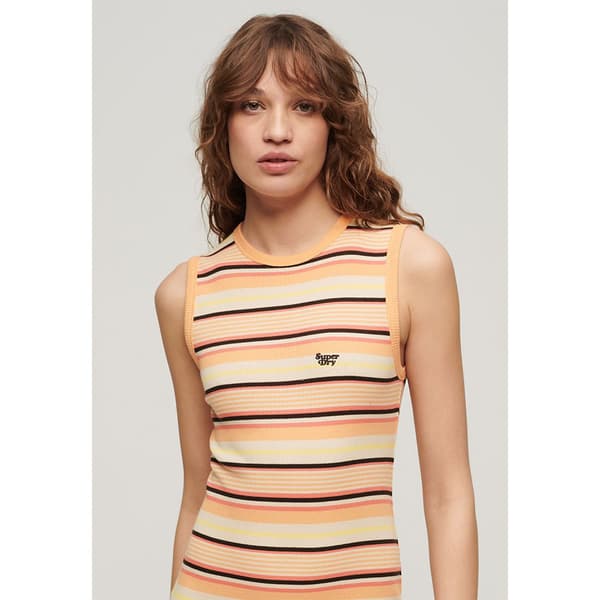 Superdry Rib Bodycon Langærmet Kort Kjole Orange L Kvinde