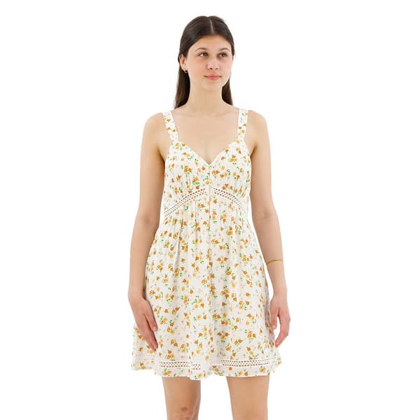 Superdry Lace Trim ärmlös Kort Klänning Gul M Kvinna