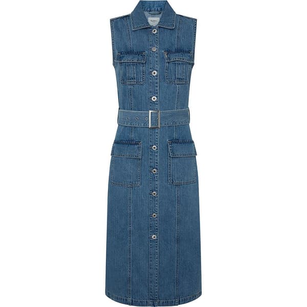 Pepe Jeans Liz Lyhythihainen Lyhyt Mekko Sininen XS Nainen